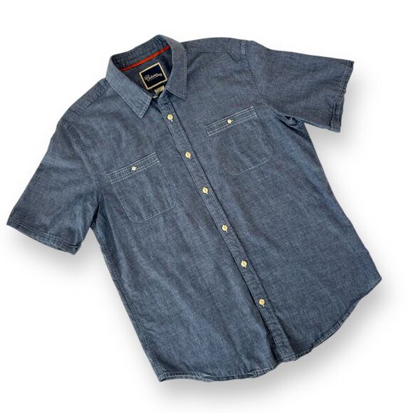 St. John's Bay Chambray Short Sleeve Men's Button-up Shirt Outfitters Sz Lrg EUC - Picture 5 of 7